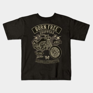 Born Free Choppers Motorcycle Hogs Big Bikes Motor bikes Kids T-Shirt